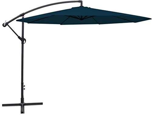 Lechnical Outdoor Cantilever Umbrella Beach Umbrella Cantilever Cantilever Parasol Garden Parasol Cantilever Parasol 3.5m Blue