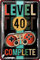 LANOLU Retro Blechschild - 40 Schild Geburtstag - LEVEL 40 COMPLETE - 40 Jahre Geburtstag Deko Mann, lustiges Geburtstagsschild 40, Gamer Geburtstagskarte 40, 20x30 cm