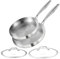 LOLYKITCH 26-30 CM Tri-ply Stainless Steel Frying Pan Set with Lids,Induction Cooking Pans Set,Detachable Ergonomic Handle,Even Heating and Oven Safe