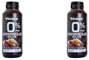 Weider Salsa Zero Barbacoa. Salsa cero grasas. Cero azúcar. 265 ml (Paquete de 2)