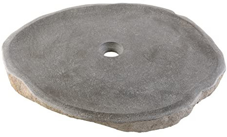 WOHNFREUDEN - Lavabo in pietra naturale, rotondo, 60 cm, colore: grigio naturale