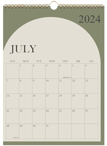 Kalender 2025-2026 - 17 Monate Wandkalender von August 2025 - Dezember 2026, 2025-2026 Wandkalender mit dickem Papier, 30,5 x 36,8 cm, Grün