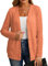 GRECERELLE Womens Cardigan Long Sleeve Lightweight Cardigans Button Down V Neck Ribbed Knit Outerwear Open Front Tops with Pocket for Ladies (Pumpkin, L)
