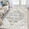 Famibay Teppich Wohnzimmer Beige Braun Wohnzimmerteppich kurzflor 120x170 Teppich Waschbar Schlafzimmer Weich Vintage rutschfest für Wohnzimmer Schlafzimmer Esszimmer