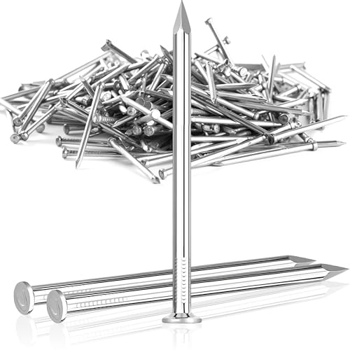 Jyvex 100 clavos de acero de 40 mm para paredes de hormigón galvanizadas | Clavos para carpintería con ladrillo para marcos de fotos, uso universal en interiores y exteriores