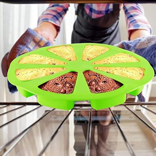 2 Pcs Silicone Baking Moulds, 8 Portion Triangle Pizza Cake Slice Molds, Non Stick Cake Portion Moulds for Muffin Tin Brownie Chocolate Making Kitchen Bakeware