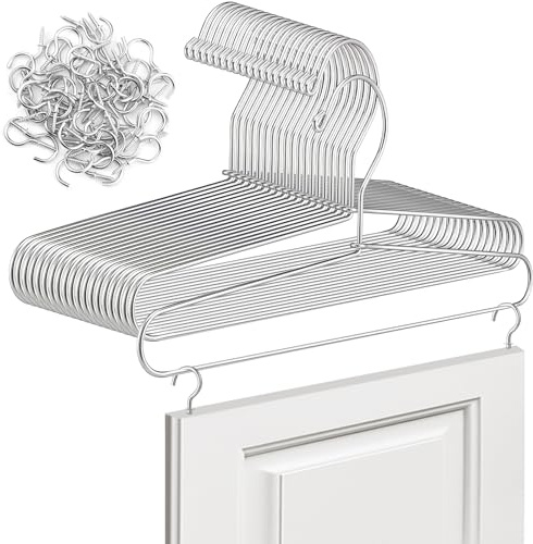 20 Pcs Cabinet Door Painting Hanger 14.57 x 5.24 in with 50 Pcs Hook Silver | Door Painting Brackets, Zinc Plated Metal Screw-in Cup Hooks, Stainless Steel, Paint Drying Rack, Panels Drying Tools, DIY