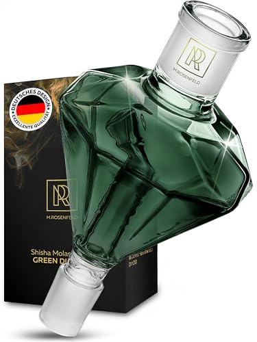 M. ROSENFELD Shisha Molassefänger Diamant – GRUN DIAMOND – Glas Molassefänger mit 18/8 Schliff, kompatibel mit den meisten Shishas