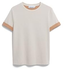 ARMEDANGELS Damen T-Shirt aus recyceltem Baumwoll Mix UN-Wasted Regular Fit Undyed-Cinnamon Dust XL