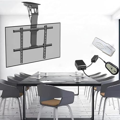 QICBYING Motorisierte, Klappbare TV-Halterung 0–85° - Elektrische Deckenhalterung Mit Fernbedienung, Motorisierter TV-Lift Für 32–70 Zoll, Geeignet Für Decken- Und Wandmontage