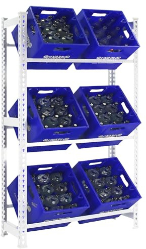 Simon Rack Étagère à caisses à Boissons pour 6 caisses - Simonbottle | 1800x800x300 mm, Peinture anticorrosion, Montage système clic, Blanc