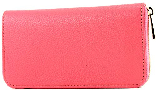 modamoda de P02 Damen Leder Geldbörse Portemonnaie lang Handmade in Italy (P02 Bubble Gum)