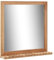vidaXL Bois de Noyer Massif Miroir de Salle de Bain Miroir Mural Miroir avec Etagère et Cadre Maison Intérieur Toilette Salle d'eau