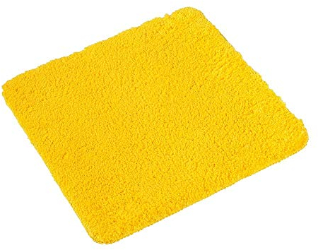 PANA® WC Vorleger (45x45 cm) • WC-Matte ohne Ausschnitt • Rutschhemmend, weich, extrem saugfähig, flusenarm • Badezimmermatte als WC-Vorlage, Duschvorleger, Badvorleger • Farbe: Gelb