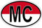 Akachafactory Sticker Aufkleber Nationalitätenkennzeichen Flagge Fahne MC Monaco