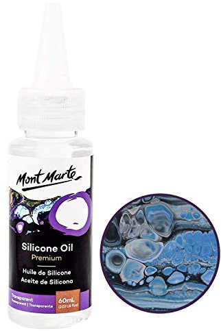 Mont Marte Olio di Silicone – 60ml – Ideale per il Pouring Acrilico – Perfetto per la pittura Acrilica e la tecnica del Pouring – Per le belle Cellule e gli Effetti impressionanti