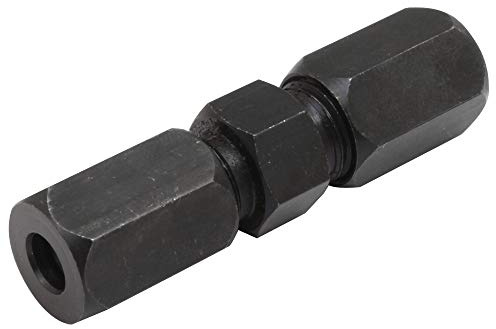 4LifetimeLines 3/16 High-Pressure Compression Union – Black-Oxide Coated Steel, Leak-Tight Tube Connector, No Flaring or Welding Required, Up to 5,000 PSI (1 per Bag)