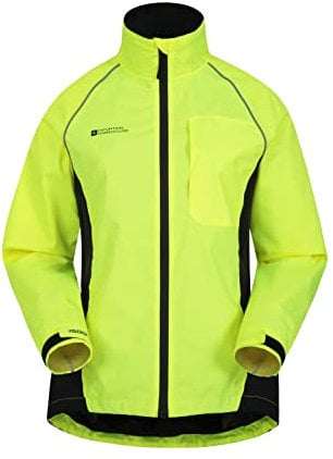 Mountain Warehouse Adrenaline Womens Waterproof Jacket - Breathable Ladies Coat, Taped Seams, Reflective Trims Rain Jacket - For Spring, Summer, Cycling, Running Yellow (01) Women's Size 4
