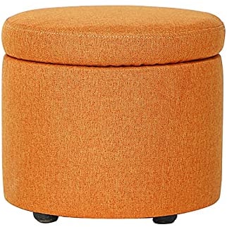 Ottoman Lagerung Runder Hocker Brust Gepolsterter Fußhocker Hocker Bettende Bank Schuhbank Kinder Spielzeugkiste Hocker Melken,Pink A