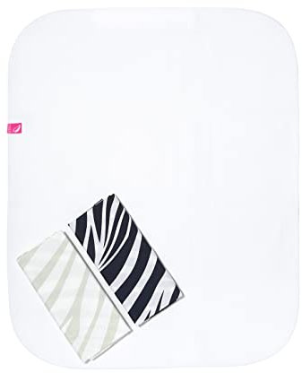 3in1 Baby Wickelunterlage + 2 Moltonunterlagen - 100% Baumwolle, wasserdicht, luftdurchlässig (Zebra dunkelblau)