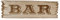 Bar Partyraum Schild 3D Western Art Eiche Geschenk Holz ca 29 x 8 cm Wanddeko Wandbild Hängeschild mit Kordel (BAR 29x8 cm), 1014