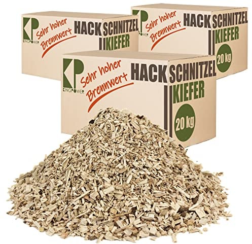 Hackschnitzel für Ofen Rindenmulch für Garten Hochbeet Holz Pflanzen Einstreu Holzhackschnitzel Grob Holzschnitzel Streu Beet Abdeckung Deko Abdeckung 20-500 kg Kingpower, Menge:60 kg