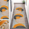Teppich Läufer Lang Flur rutschfest Modern Design Korridor Teppich Grau Orange Meterware Küchenläufer, 3D Waschbar Teppichläufer Schlafzimmer Wohnzimmer Büro Küchenbodenmatte Breite 40cm- 100cm