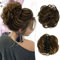RUWISS Krallen Clip Messy Bun Haarteil Echthaar Wellig Lockig Chigno Haardutt Haarverlängerung Hochsteckfrisur Clip in Claw Haar Scrunchies für Damen（Dunkelstes Braun & Hellbraun）
