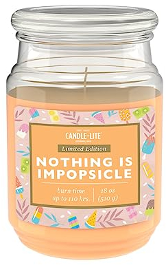 Candle-Lite Duftkerze im Glas Mit Deckel | Nothing Is Impopsicle | Orange Vanille | Lange Brenndauer (Bis 110h) | Kerzen Orange | Groß (510g)