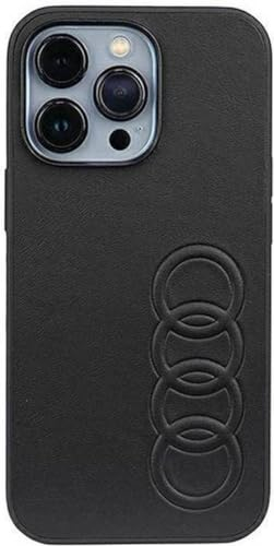 Audi Synthetic Leather Hülle für iPhone 13 Pro Max 6.7 Schwarz Hard AU-TPUPCIP13PM-TT/D1-BK