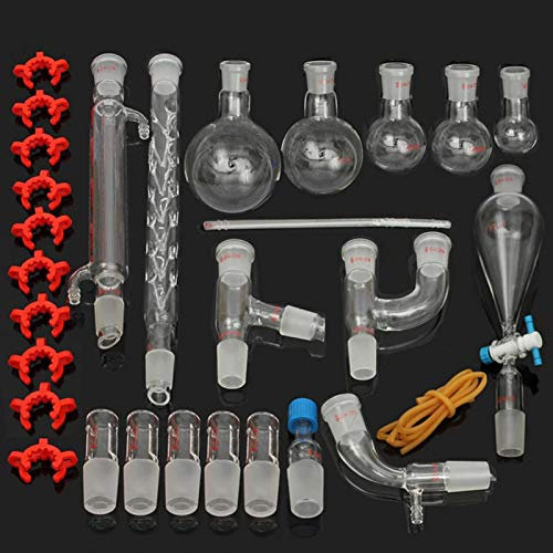 29Pcs/set Distillation Apparatus Laboratory Glassware Kit Set Chemistry Lab Glass Distilling Distillation Apparatus 24/29 laboratory glassware