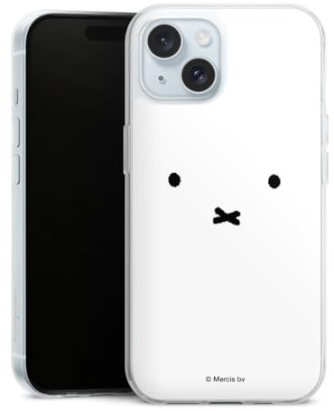 Silikon Hülle kompatibel mit Apple iPhone 15 Case transparent Handyhülle Hase Miffy Dick Bruna