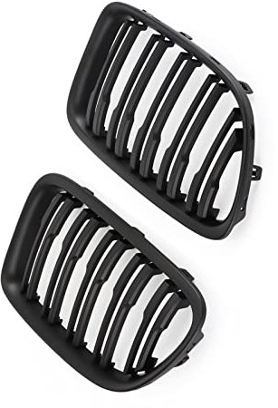 WOHOOD Auto Dekorieren Für BMW X1 E84 2009 2010 2011 2012 2013 2014 Fronthaube Nierengrill Grill 51112993305 51112993306 (Color : Matte Black)