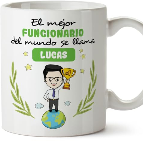 MUGFFINS Tazas Personalizadas para FUNCIONARIO hombre - En Español - Eres Mejor del Mundo - 11 oz / 330 ml - Regalo Personalizable original y divertido