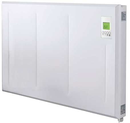 Radiateur à double coeur de chauffe avec pierres réfractaires en céramique - chauffage double corps céramique (1500W-1050x450x68mm, BLANC)