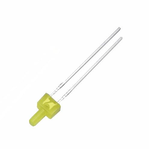 Vrabocry 100-pcs 2mm Weiß Rot Grün Blau Gelb Flache Top LED Diode Lichter Helle Beleuchtung Birne Lampen Elektronik Komponenten Indikator Licht Emitting Dioden (Diffuser Gelb)