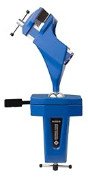 BERNSTEIN Spannfix Kugelgelenk-Schraubstock Drehbar 360° + 45° Neigbar | Zum Anklemmen an die Werkbank | Backenbreite 50mm | Tischschraubstock Blau | Spannweite 70 mm