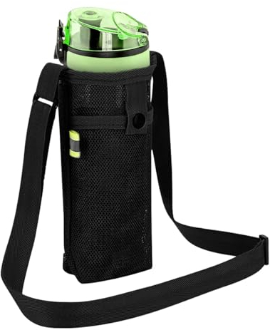 Wasserflaschenträger Mesh,Flaschenhalter,Outdoor Tragbarer Trinkflaschenhalter,Wasserflaschenhalter mit verstellbarem Schultergurt,für Sport Gym Wandern Camping Wandern