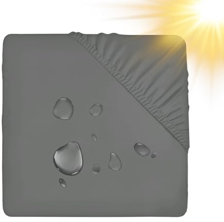 UNBBRRL Sofa Sitzkissenbezug Outdoor, Polsterbezug FüR Couch Sofa überzug Wasserdicht, Stretch Elastischer Kissenbezüge rutschfest (Dunkelgrau,Rückenlehne)