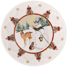 Villeroy & Boch – Toy’s Fantasy bol petite, petite bol de Noël en porcelaine, bol à servir avec bonhomme de neige et animaux, bol en céramique, assiette creuse de Noël