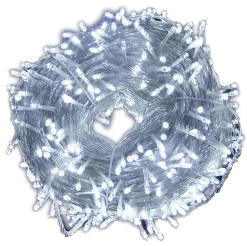 Luces de Navidad para interior, Luces de Arbol de Navidad, Cable Transparente con Luces Blanca fría, Luz Cadena Ligera para Navidad, Interior, Boda, Fiesta ( 100LED, Luz Blanco con Cable Transparente)