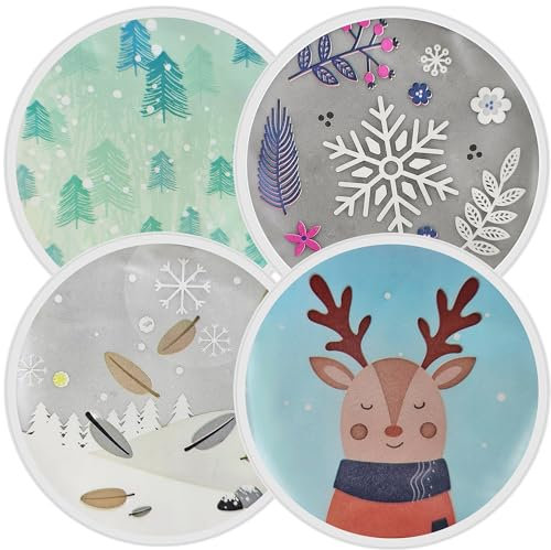 Taschenwärmer 4 Stück - Mix Set Taschenheizkissen Taschenheizkissen wiederverwendbar zum knicken - Handwärmer mit kleinen Sternen - Wärmepad für kalte Tage und für unterwegs - 333