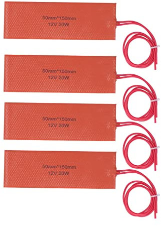 20 W Flexible Silikon-Heizmatte, 12 V Silikon-Gummi-Heizkissen, Schnelles Aufheizen, Ideal für Industrieanlagen, Rohre, Tanks, Mischen und Wärmedämmung