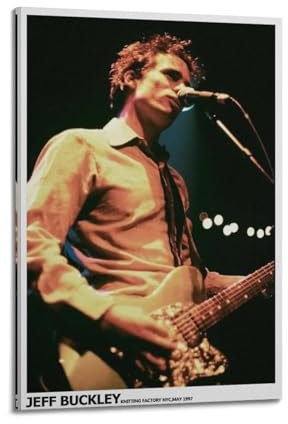 HUEAEHAHE Jeff Buckley Poster, Raumdekoration, Leinwandposter, ästhetischer Poster, Druck, Wandkunst, Dekorposter, 60 x 90 cm, Rahmenstil