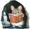 3Pcs 3D Mouse Hole Wall Stickers,Mouse Reading Book In Wall Decals Water Proof Funny Wall Stickers For Bedroom Nursery Wall Decor Durable