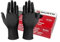 WURTH Lot de 100 gants jetables en nitrite non poudrés pour un usage professionnel - Gants élastiques résistants - Noir - Taille L