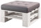 Lermowood Palettenmöbel Mp Hocker 80 x 60 x 40 cm Weiß | Europaletten Indoor und Outdoor Lounge Gartenmöbel Holz Gartenmöbel Set Lounge Möbel Terrasse Balkon Loft Stil Paletten