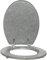 Yorkshire Homeware 18 Universal Toilet Seat | Toilets Oval Seat with Hinges & Parts | MDF Glitter Coating Toilet Seat | Soft Close Toilet Seat | Glittering Toilet Seats Bathroom Essential (Silver)