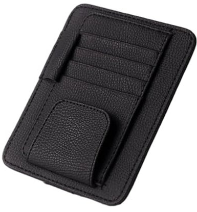 Porta documenti per auto, visore solare, organizer per auto, clip per auto, in microfibra, multifunzione, in pelle, registrazione auto e patente di guida, assicurazione