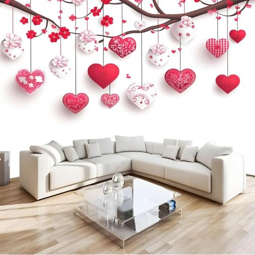 Fototapete Romantik Liebe Tapete 200 x 140 cm (WxH) Fototapeten Schlafzimmer Wohnzimmer Moderne 3D Effekt Wandtapete Romantik Liebe Vliestapete Wand Dekoration Poster Foto Tapeten q1480